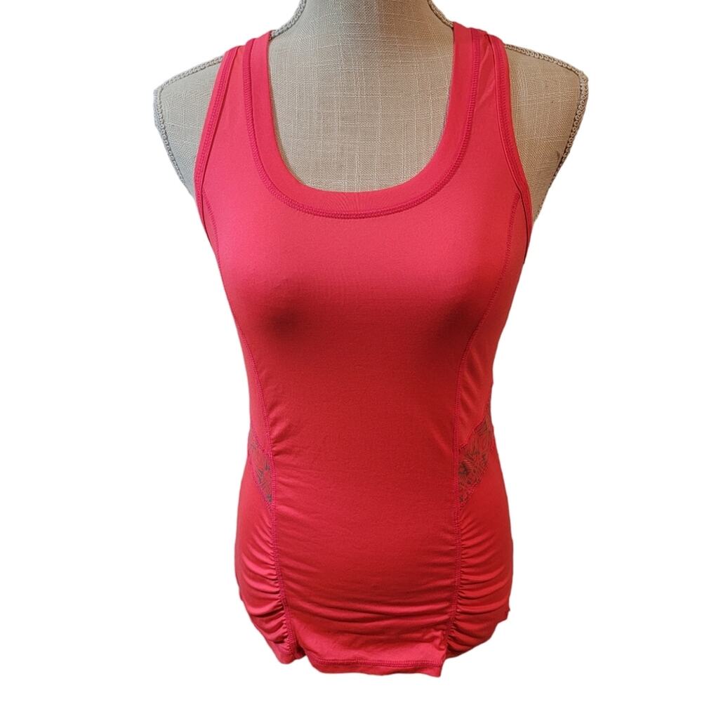 Athleta Northern Lights Hot Pink/Grey Reflective Racerback Tank X-Small